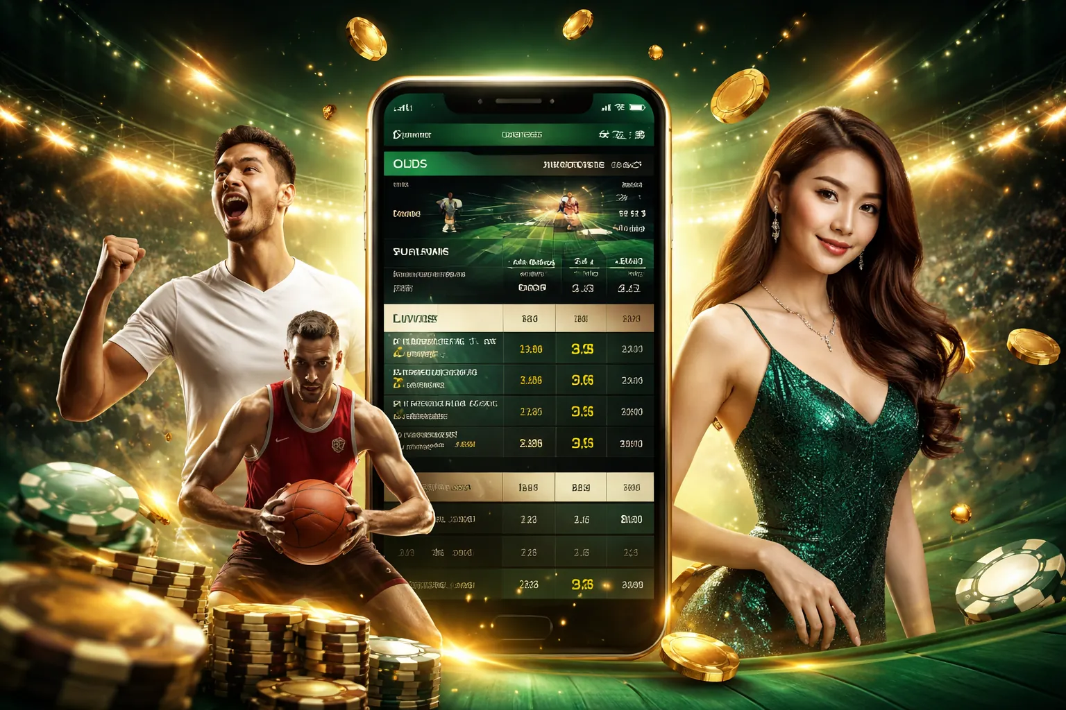 Hình ảnh chính trò chơi slot Banca29 với biểu tượng may mắn và màu xanh vàng